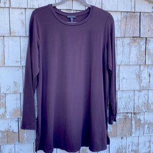 Eileen Fisher Tencel Blend Brown Long Sleeves Tunic